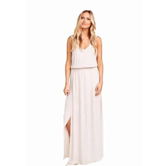 Show Me Your MuMu Kendall Maxi Dress Show Me The Ring Crisp Beige Cream Small - Picture 1 of 10